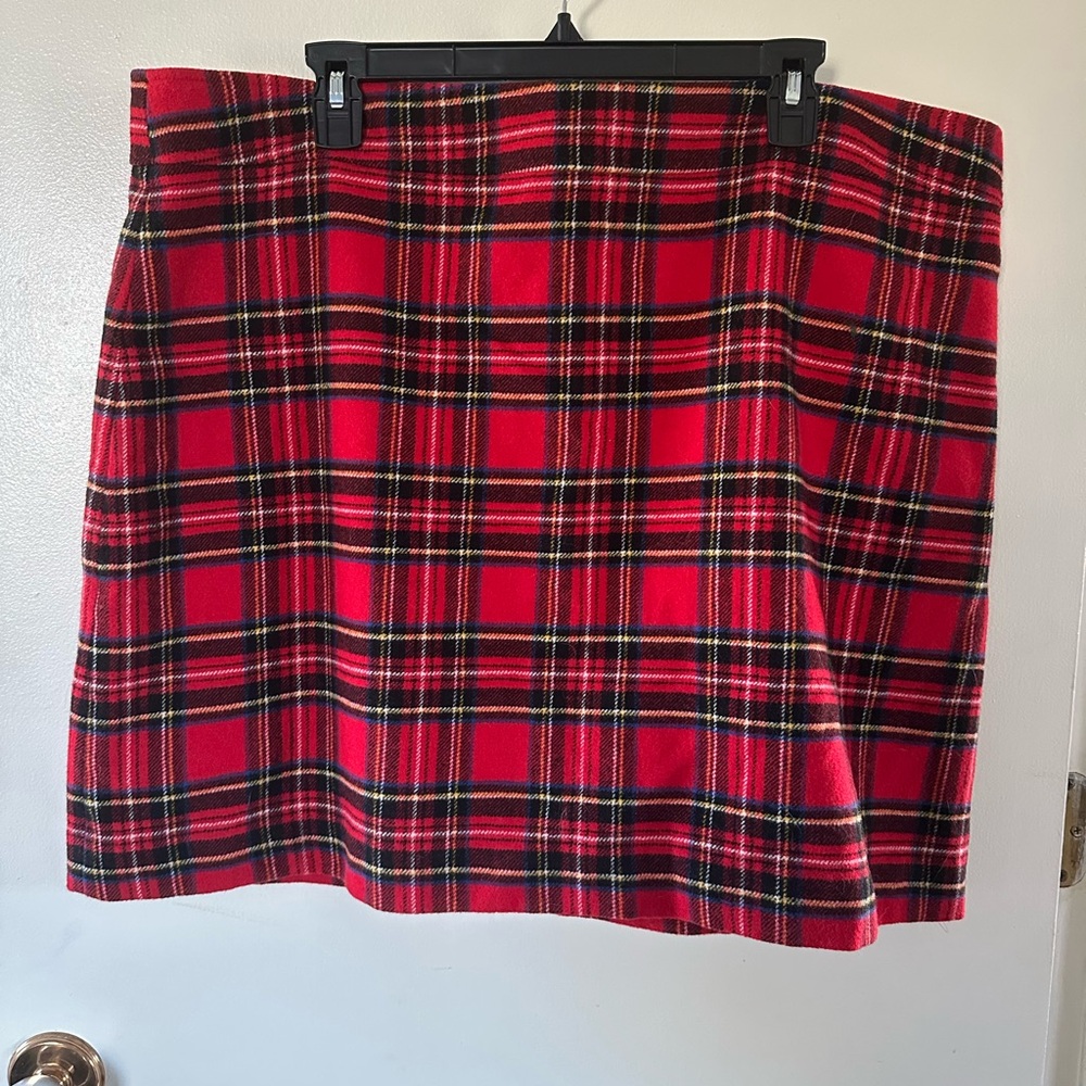 J. Crew Factory red tartan skirt